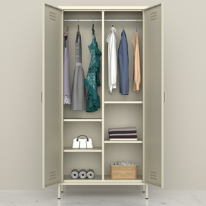 <span class=keywords><strong>Armadio</strong></span> in Acciaio Colorato di Tendenza, Guardaroba Moderno in Metallo per Camera da Letto, <span class=keywords><strong>Armadio</strong></span> a 2 <span class=keywords><strong>Ante</strong></span> Scorrevoli in Acciaio - Product Image 6