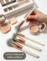 3Pcs Set Kuas Makeup Berkualitas Tinggi Profesional Bulu Sintetis Lembut untuk Kontur, Buffing, Highlight, dan Blending Warna Rose Gold Grosir Kustom