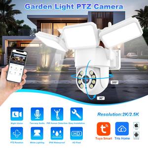 3MP Outdoor Waterdichte Tuya Smart Light Camera PTZ Bewegingsmelder Floodlight Beveiligingscamera Weg Tuin Straatlamp met CCTV Camera - Product Image 2