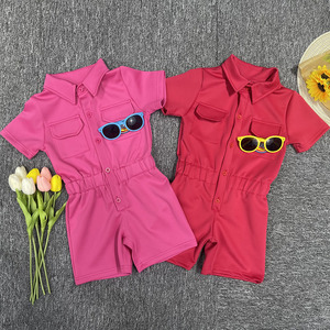Conjunto de Body y Pantalones Cortos de Verano para Bebé Niña, Poliéster/Algodón, Transpirable y de Secado Rápido - Product Image 3