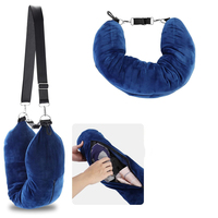 Sac à linge multifonctionnel en forme de U rembourré Oreiller de voyage en peluche douce Rangement de voyage pour les voyages d'affaires