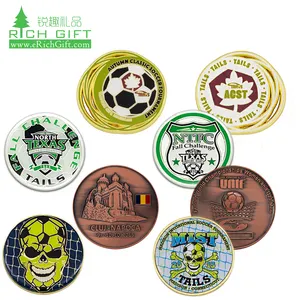 Оптовая продажа, дешевая эмалированная металлическая монета для футбольного турнира