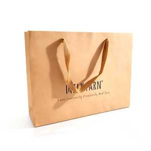 Оптовая продажа, коричневый бумажный пакет с ручками, экологически чистые бумажные пакеты для хлеба, дешевые ламинированные бумажные подарочные пакеты на день рождения для магазина тканей - Product Image 1