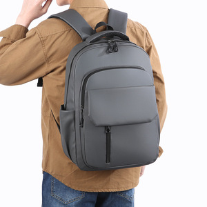 Points Business <b>Backpack</b> 15 Inches Laptop Bag <b>Large</b> Capacity Casual Travel <b>Backpack</b> For Men Women Solid Color Black Gray - Product Image 2