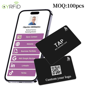 Tarjetas de Visita Inteligentes VIP de PVC Personalizadas con NFC, Código QR, RFID, Negras, Tarjetas de Visita Digitales NFC en Blanco - Product Image 1