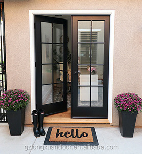 <span class=keywords><strong>Porta</strong></span> <span class=keywords><strong>a</strong></span> <span class=keywords><strong>Battente</strong></span> Moderna di Lusso con Design in Legno e Vetro per Interni di Hotel, Superficie Rifinita, <span class=keywords><strong>Porta</strong></span> Doppia Nera Personalizzata - Product Image 6