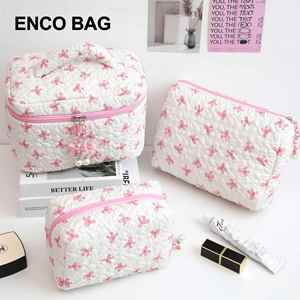 New Fashion Bowknot Polyester Zipper Clutch Makeup Bag <b>Large</b> Capacity High-end for Women Nail Art Cosmetic Storage - Product Image 3