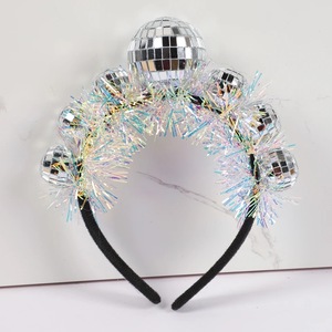 <span class=keywords><strong>Bandeau</strong></span> en plastique Disco Silver Ball Boppers 70s Silver Disco Ball Disco Ball <span class=keywords><strong>Bandeau</strong></span> Costume - Product Image 1