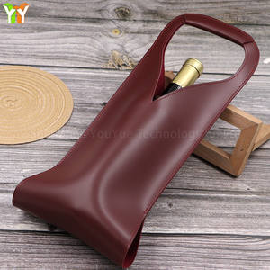 Bolso de mano plegable portátil de piel sintética para vino, portabotellas duradero para acampar al aire libre, soporte de vino de lujo, regalo de boda - Product Image 4