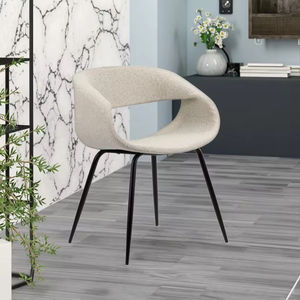 เก้าอี้ทรงวาฬทันสมัย ดีไซน์โค้งรูปคลื่น พนักพิงและที่วางแขนหนาพิเศษ ออกแบบตามหลักสรีรศาสตร์ หรูหรา ทนทาน หุ้มผ้า ขาโลหะ - Product Image 3