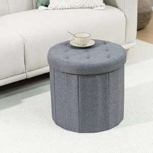 Banc de rangement pliable en lin nordique, repose-pieds rembourré, <span class=keywords><strong>tabouret</strong></span>, <span class=keywords><strong>coffre</strong></span> à jouets pliable, banc de bout de lit en tissu pour chambre à coucher - Product Image 4