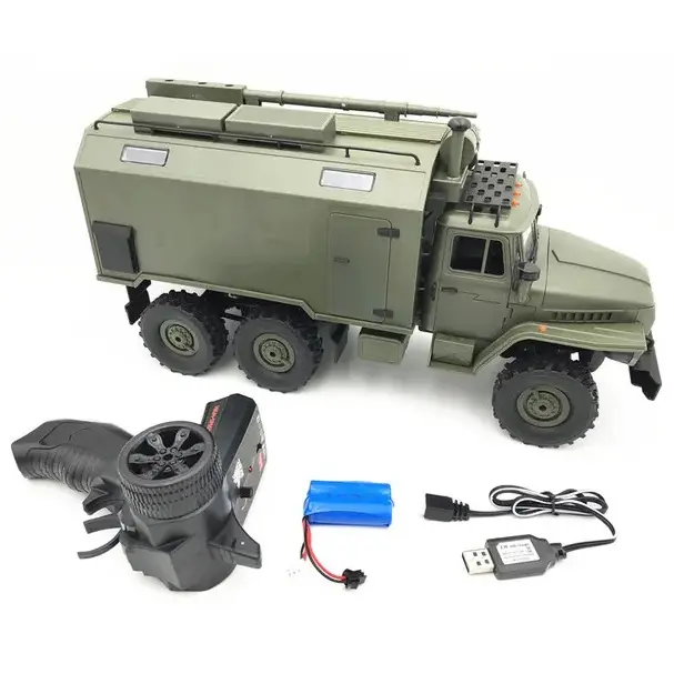 New Arrival 2023 2.4G Remote Control Military Truck Model RC Car Toy For Kid Learning Toy Top Seller WPL Car