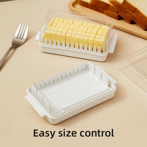 <b>Food</b> Keeper Butter Cutter <b>Container</b> with Lids Dishwasher Safe Rectangular Cheese Slice Storage Box Butter Divider Storage Box - Product Image 5