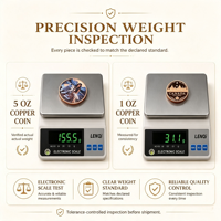 Pièce de monnaie en cuivre pur 999 de 5 et 1 oz, série Cthulhu en relief, design personnalisable, impression émail de qualité supérieure, édition de collection
