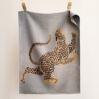 Châle Élégant et Audacieux en Jacquard Imprimé Léopard, Épais, Long, en Polyester Haut de Gamme, Effet Cachemire, avec Pompons, Hiver, E-commerce Transfrontalier