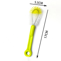 Brosse de nettoyage pour bouchons de bouteilles, en forme de U, poils en nylon, manche circulaire, pour les interstices des couvercles de bocaux, nettoyage de cuisine