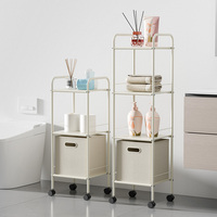 Chariot de rangement roulant à 4 niveaux pour salle de bain et buanderie, chariot utilitaire domestique avec cubes de rangement, fabrication usine