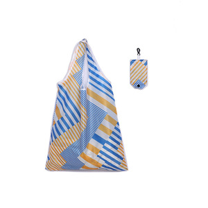 Bolsa de mano plegable de alta resistencia <span class=keywords><strong>con</strong></span> logotipo personalizado de dibujos animados, grande, reutilizable, 190T, poliéster, serigrafía, bolsa de compras de comestibles - Product Image 2