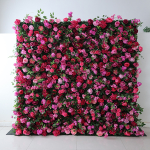 Telón de Fondo para Boda, Cortina de Rosas de Seda Artificial, Pared de Flores Enrollable, Pared de Flores Rojas - Product Image 3