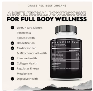 Cápsulas de Órganos de Res 5 en 1 de Pastoreo Libre, Apoyo Hormonal, Vitamínico y de Hierro, para la Inmunidad, Energía, Digestión y Desintoxicación, para Adultos, 180 Cápsulas - Product Image 2