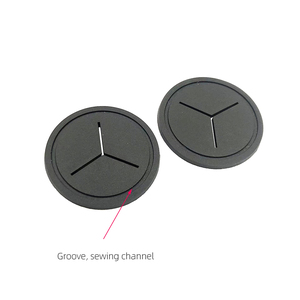 Round Black PVC Rubber Cross Hole <b>Patch</b> <b>Sew</b> <b>On</b> Earphone Cable Port Label for Garments and Backpacks - Product Image 4
