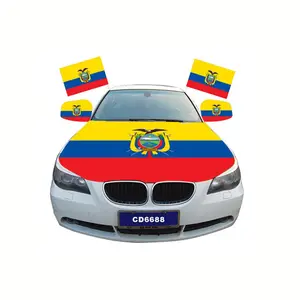 Capas personalizadas do capuz do carro da bandeira do equador, 2022, venda quente, mundo, qatar, capuz do motor