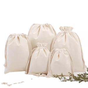 Sac à cordon en coton et lin personnalisé en gros, pochette anti-poussière en toile douce et colorée, sac de rangement recyclable, sac cadeau avec logo - Product Image 6
