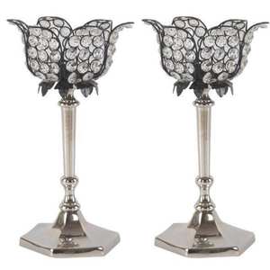 Élégant Porte-Bougie en Métal et Cristal, Décoration de Table pour la Maison, l'Hôtel, Noël, Prix Minimum - Product Image 1