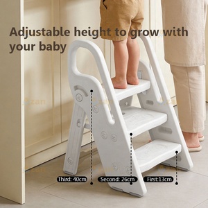 Tabouret d'aide pour enfant réglable à 3 marches, pliable, pour cuisine, salle de bain et toilettes (entraînement à la propreté) - Product Image 4