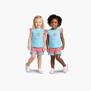 ชุดเด็กผู้หญิงแขนระบายผ้าฝ้าย 2 ชิ้น <span class=keywords><strong>ขาย</strong></span>ดี  ชุดเด็กผู้หญิงปักลาย  ชุดเด็กผู้หญิงสั่งทำ - Product Image 2