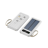 Batterie externe solaire 10000mAh 20000mAh 30000mAh avec support de téléphone et câbles intégrés 5V 2A Chargeur portable Powerbank