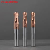 HANDERK haute alimentation 2 flûte boule nez fin fraise ensemble TiSIN enduit HRC55 Ballnose fraise pour CNC