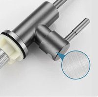 Robinet purificateur d'eau de cuisine moderne et minimaliste en acier inoxydable, monocommande, finition brossée, raccord 1/2 pouce, céramique simple