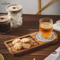 Plateau en bois d'acacia personnalisé, vente en gros d'usine, sous-verre, assiettes décoratives à motif végétal, écologique, durable, élégant