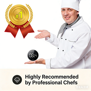 นาฬิกาจับเวลาในครัว นาฬิกาจับเวลาแบบดิจิตอล LED นาฬิกาจับเวลาแบบแมนนวล นาฬิกาปลุก นาฬิกาจับเวลาทำอาหาร อาบน้ำ เรียน ออกกำลังกาย นาฬิกาจับเวลา Time Master - Product Image 4