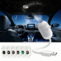 Projecteur de galaxie 2 en 1, lumière de nuit, alimenté par USB, 360° °   Lumière d'ambiance rotative effet ciel étoilé, luminosité réglable pour voiture