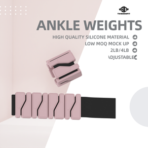 Poids de poignet et de cheville réglables en silicone et fer, écologiques, unisexes, 2LB 4LB, pour entraînement Pilates, avec logo personnalisé, faible MOQ - Product Image 1