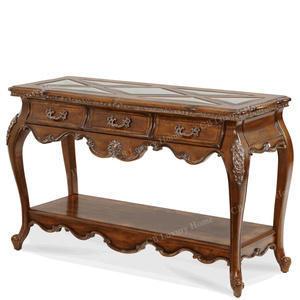 Mesa Consola Antigua <span class=keywords><strong>de</strong></span> Alta Gama Tallada a Mano con Espejo, Mesa Consola Clásica <span class=keywords><strong>de</strong></span> Estilo Americano, <span class=keywords><strong>Consolas</strong></span> <span class=keywords><strong>de</strong></span> <span class=keywords><strong>Madera</strong></span> - Product Image 5
