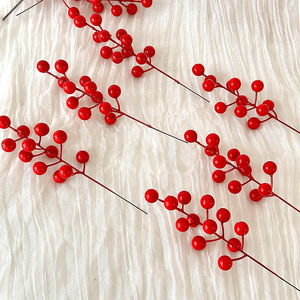 Rama de Flores Artificiales Doradas, Hojas de Eucalipto y Ginkgo, Frutos de la Suerte, Plástico de Alta Simulación, Decoración Navideña para el Hogar y Bodas - Product Image 3