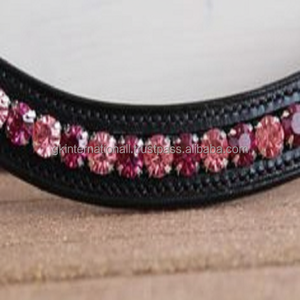 Bandas de cuero de alta calidad para cejas de caballo, con piedras, cristales, perlas, banda ostentosa para cejas - Product Image 1