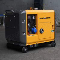 GXNEWLAND Générateur électrique à démarrage électrique 6,5 kW 6,0 kW 5,5 kW de secours 188f diesel industriel super silencieux pour la maison