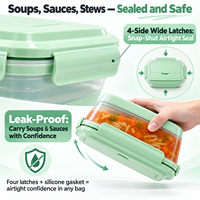1200ml Quadratischer Zweistöckiger Zusammenklappbarer Silikon-Lebensmittelbehälter Auslaufsichere Bento-Lunchbox Faltbar Mikrowellen-, Spülmaschinen- und Gefriergeeignet