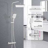 Ensemble de douche carré à effet de pluie pour salle de bains ensemble de colonne de douche à effet pluie murale avec robinet thermostatique