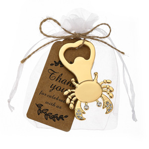 Abridor de botellas con forma de cangrejo, aleación de zinc, recuerdos para fiestas, juego de regalo para bodas y cumpleaños con etiquetas y bolsas - Product Image 3
