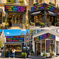 Letrero LED Desplazable con Video para Restaurante, Letrero de Mensajes a Todo Color para Tienda, Letrero Publicitario para Fachada con Garantía de 5 Años