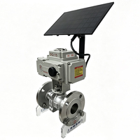Vanne à boisseau sphérique intelligente à énergie solaire SS304 CF8 à brides, motorisée 2 voies DN15-DN50 PN1.6MPa avec contrôle à distance par application pour l'irrigation