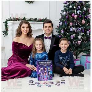 เคป็อปนักล่าปีศาจมา2025ใหม่ปฏิทินเทศกาลเปิดตัวใหม่กล่องปริศนาตกแต่งต้นคริสต์มาสของเล่นอะคริลิคสำหรับเด็ก - Product Image 4