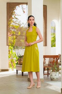 เดรสผ้าคอตตอนเนื้อนุ่มเป็นมิตรต่อสิ่งแวดล้อมสำหรับผู้หญิงคอลเลคชั่นฤดูใบไม้ผลิฤดูร้อน - Product Image 3