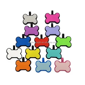 OKSILICONE pronto per la spedizione a forma di osso Dog Pet nome ID Tag stampa Laser Dog Name identificare per Tag Pet in Silicone anti-perdita