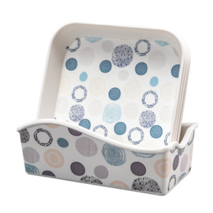 Plateau carré de 6 pouces en mélamine pour enfants, mini plateau de service de dessert au lait pour le petit déjeuner - Product Image 3